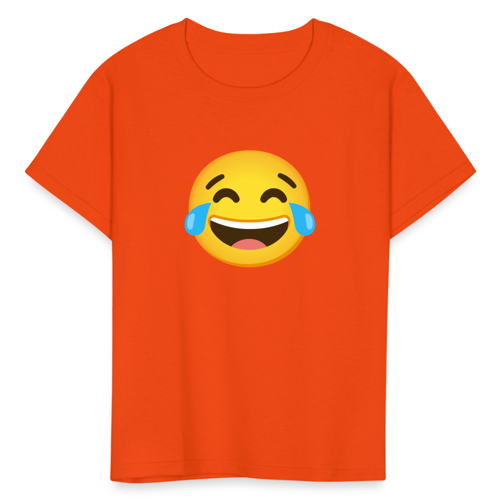 😂 Face with Tears of Joy (Google Noto Color Emoji) Kids' T-Shirt - orange