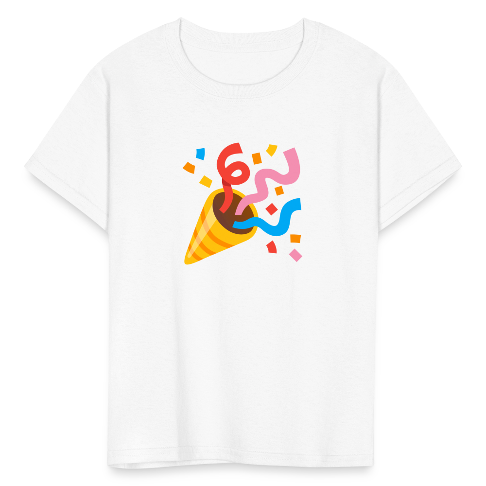 🎉 Party Popper (Google Noto Color Emoji) Kids' T-Shirt - white