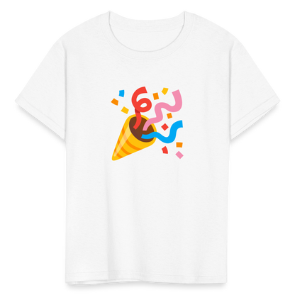 🎉 Party Popper (Google Noto Color Emoji) Kids' T-Shirt - white