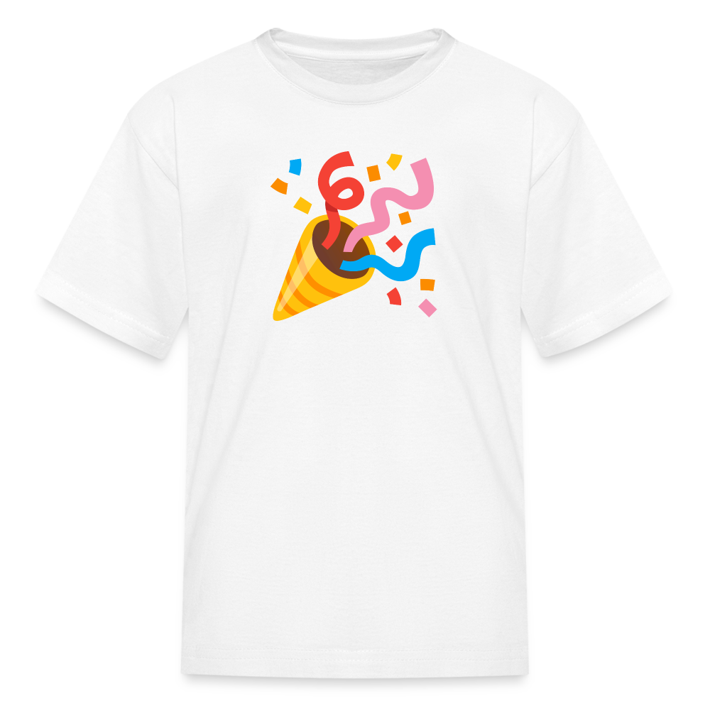 🎉 Party Popper (Google Noto Color Emoji) Kids' T-Shirt - white