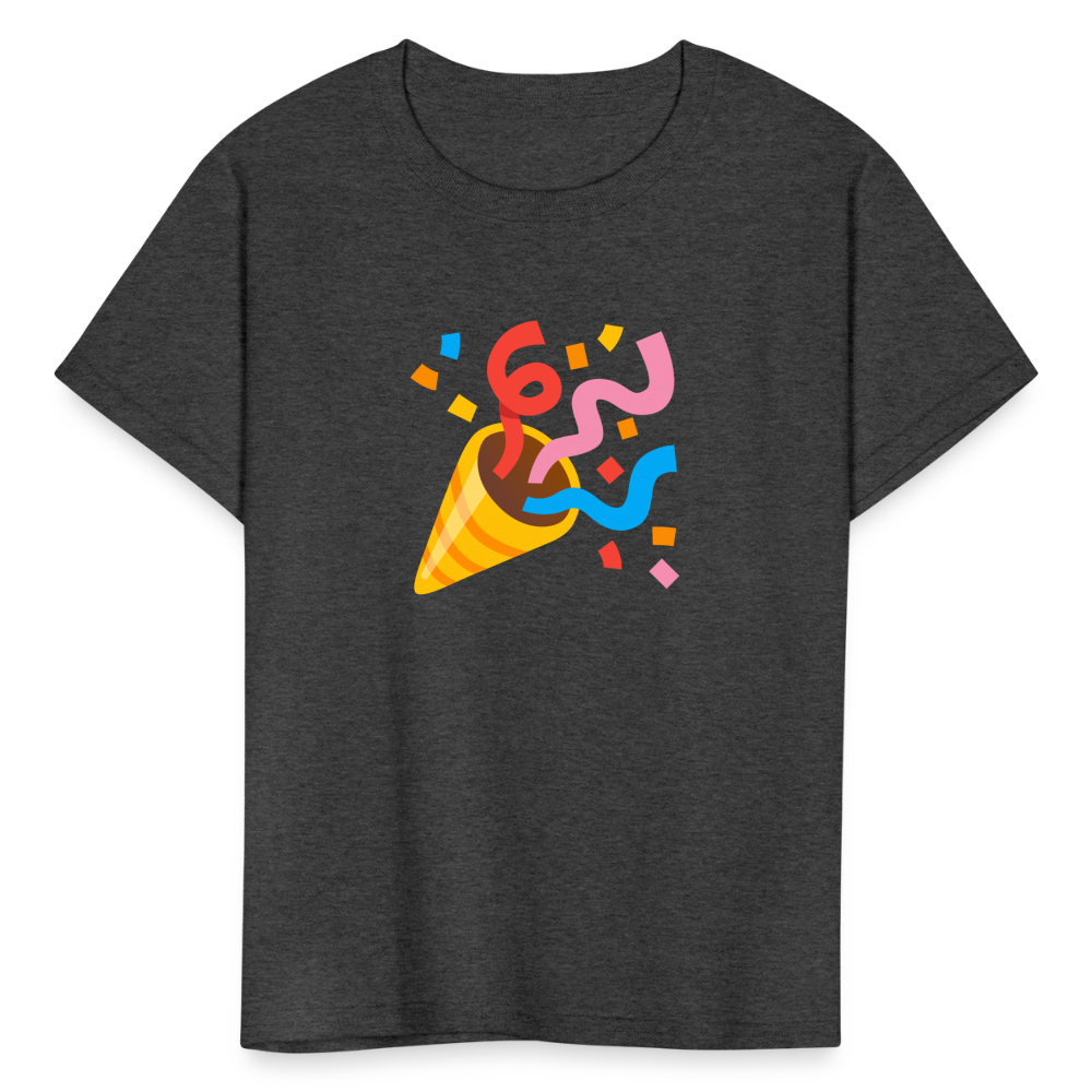 🎉 Party Popper (Google Noto Color Emoji) Kids' T-Shirt - heather black