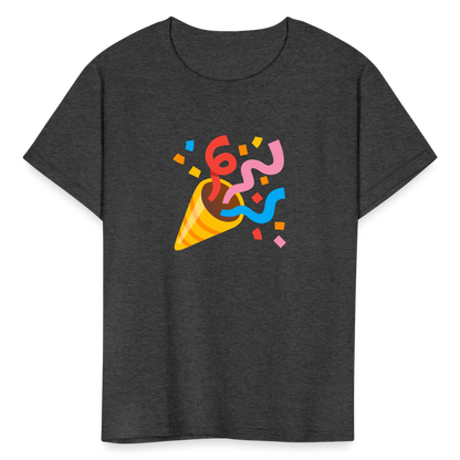 🎉 Party Popper (Google Noto Color Emoji) Kids' T-Shirt - heather black