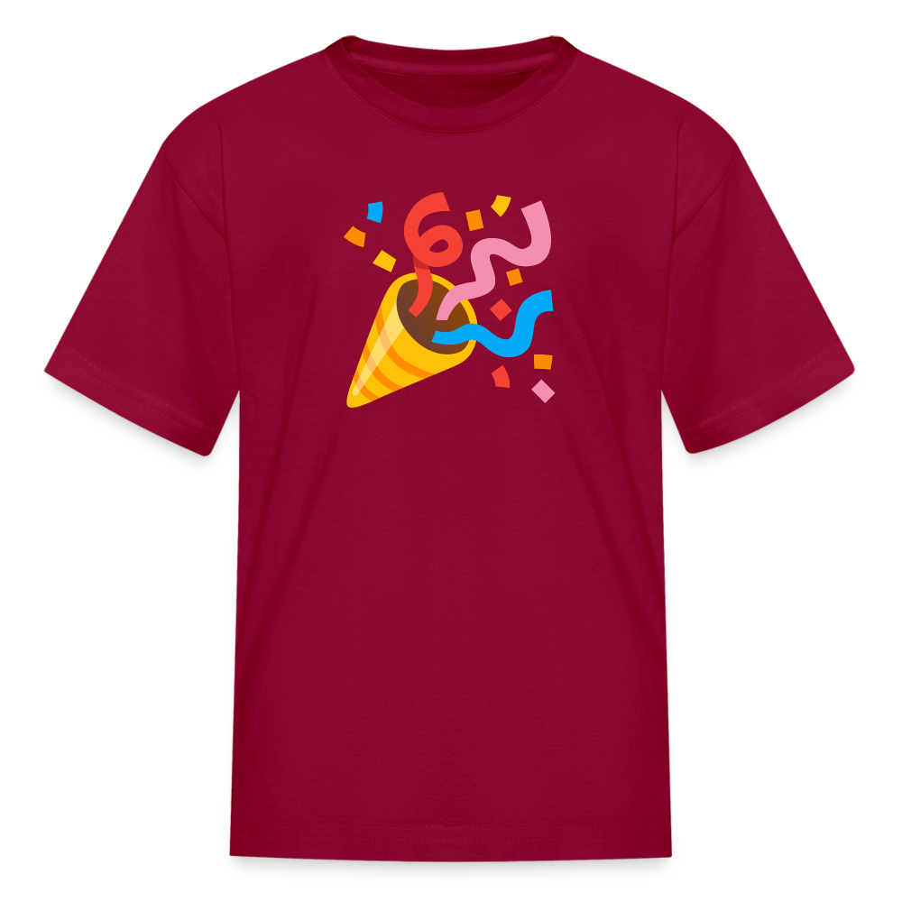 🎉 Party Popper (Google Noto Color Emoji) Kids' T-Shirt - dark red