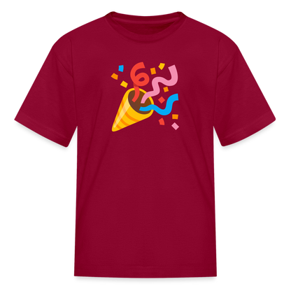 🎉 Party Popper (Google Noto Color Emoji) Kids' T-Shirt - dark red
