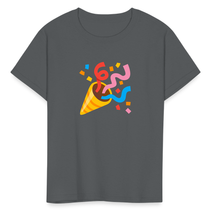 🎉 Party Popper (Google Noto Color Emoji) Kids' T-Shirt - charcoal