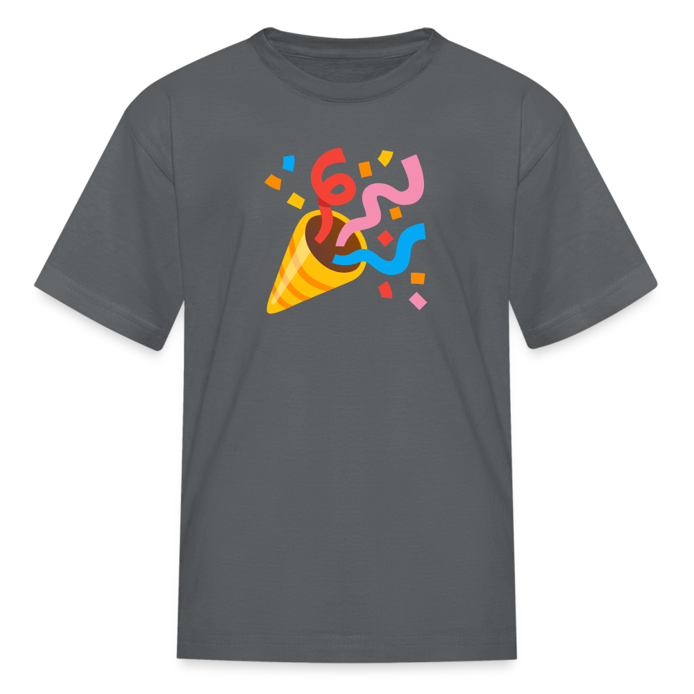 🎉 Party Popper (Google Noto Color Emoji) Kids' T-Shirt - charcoal