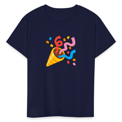 🎉 Party Popper (Google Noto Color Emoji) Kids' T-Shirt - navy