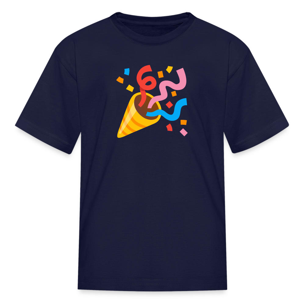 🎉 Party Popper (Google Noto Color Emoji) Kids' T-Shirt - navy