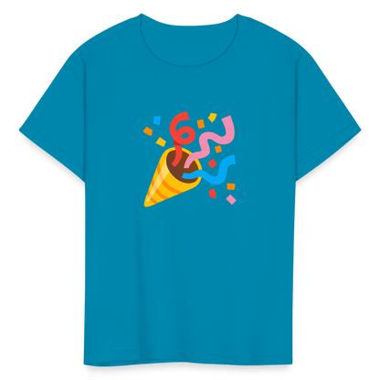 🎉 Party Popper (Google Noto Color Emoji) Kids' T-Shirt - turquoise