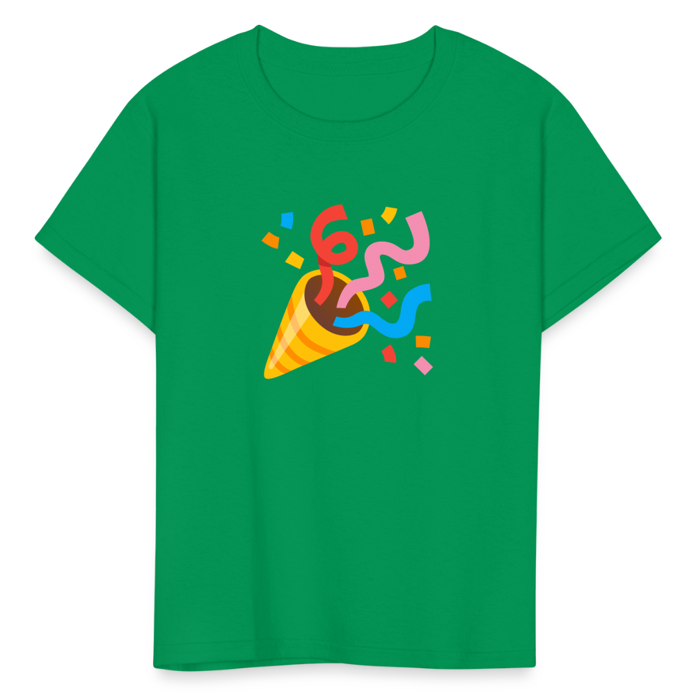 🎉 Party Popper (Google Noto Color Emoji) Kids' T-Shirt - kelly green