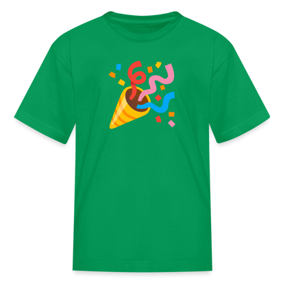 🎉 Party Popper (Google Noto Color Emoji) Kids' T-Shirt - kelly green