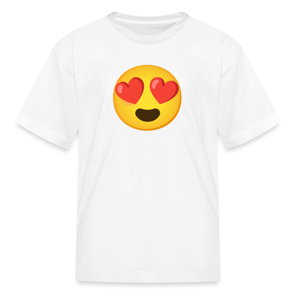 😍 Smiling Face with Heart-Eyes (Google Noto Color Emoji) Kids' T-Shirt - white