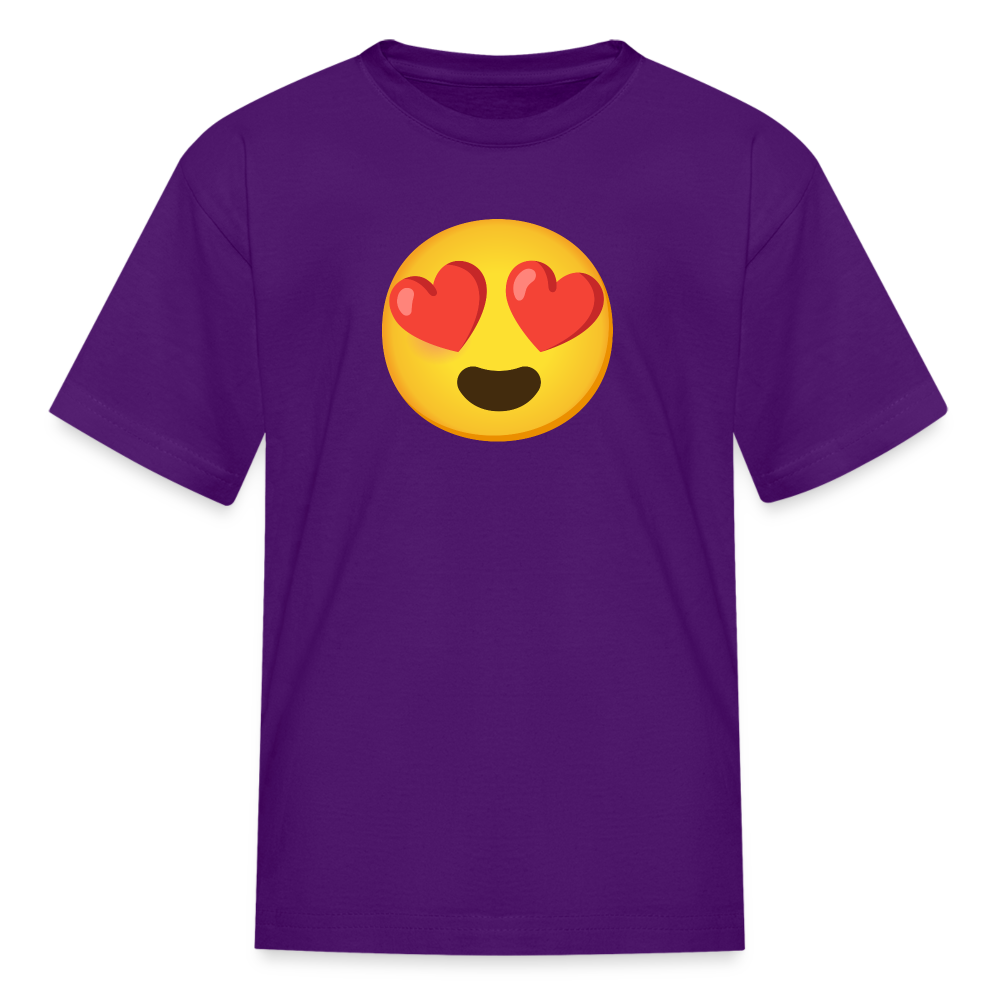 😍 Smiling Face with Heart-Eyes (Google Noto Color Emoji) Kids' T-Shirt - purple