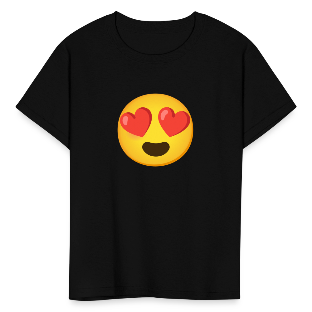 😍 Smiling Face with Heart-Eyes (Google Noto Color Emoji) Kids' T-Shirt - black