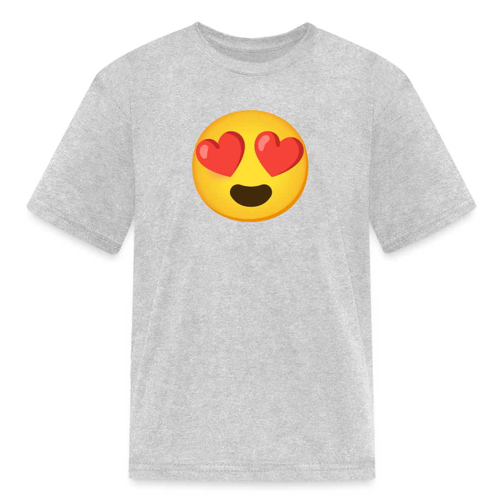😍 Smiling Face with Heart-Eyes (Google Noto Color Emoji) Kids' T-Shirt - heather gray