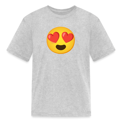 😍 Smiling Face with Heart-Eyes (Google Noto Color Emoji) Kids' T-Shirt - heather gray