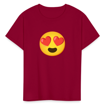 😍 Smiling Face with Heart-Eyes (Google Noto Color Emoji) Kids' T-Shirt - dark red