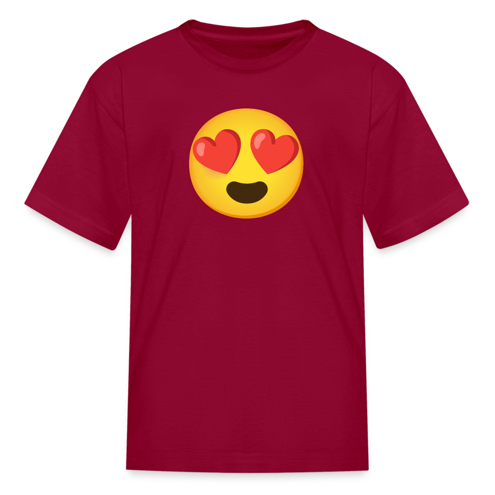 😍 Smiling Face with Heart-Eyes (Google Noto Color Emoji) Kids' T-Shirt - dark red