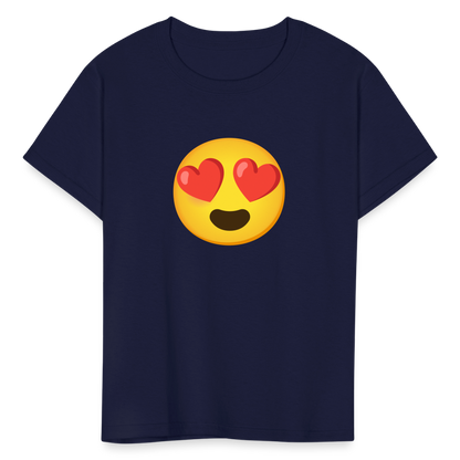 😍 Smiling Face with Heart-Eyes (Google Noto Color Emoji) Kids' T-Shirt - navy