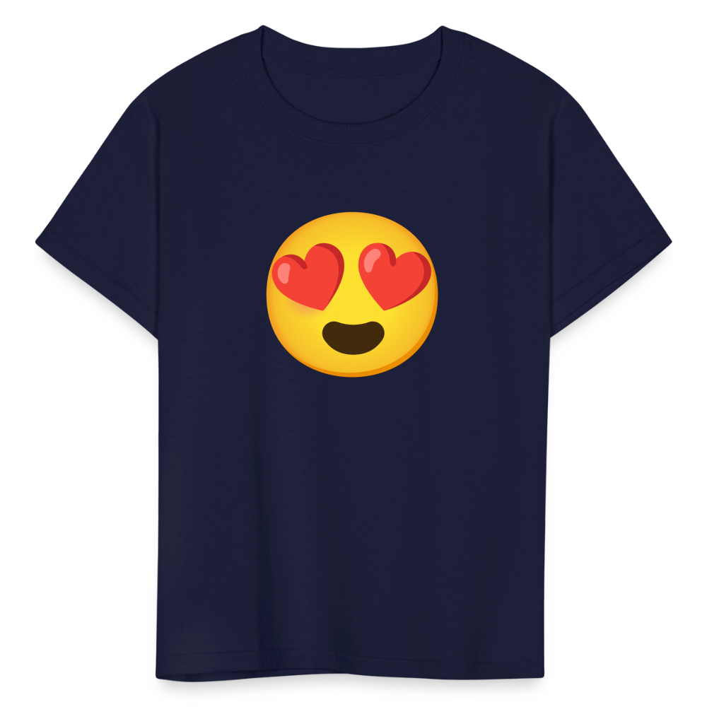 😍 Smiling Face with Heart-Eyes (Google Noto Color Emoji) Kids' T-Shirt - navy