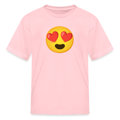 😍 Smiling Face with Heart-Eyes (Google Noto Color Emoji) Kids' T-Shirt - pink