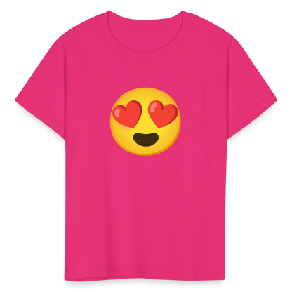 😍 Smiling Face with Heart-Eyes (Google Noto Color Emoji) Kids' T-Shirt - fuchsia