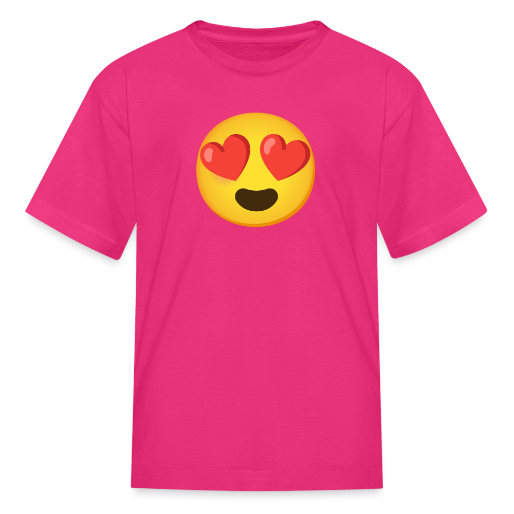 😍 Smiling Face with Heart-Eyes (Google Noto Color Emoji) Kids' T-Shirt - fuchsia
