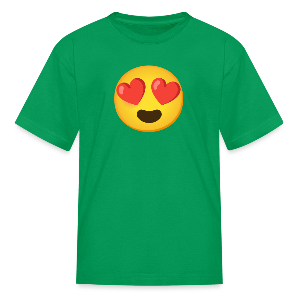 😍 Smiling Face with Heart-Eyes (Google Noto Color Emoji) Kids' T-Shirt - kelly green