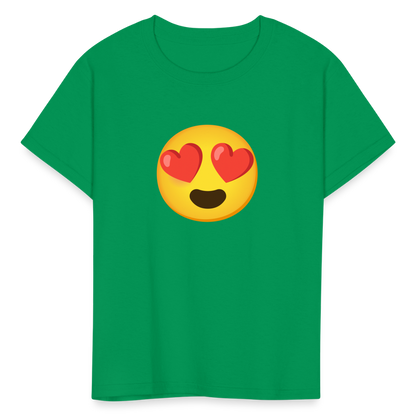 😍 Smiling Face with Heart-Eyes (Google Noto Color Emoji) Kids' T-Shirt - kelly green