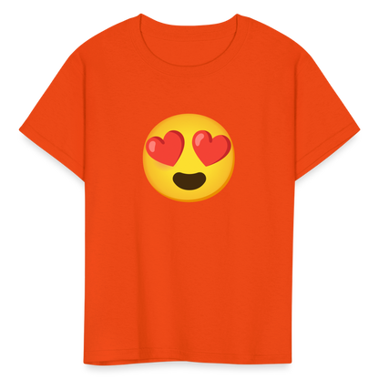 😍 Smiling Face with Heart-Eyes (Google Noto Color Emoji) Kids' T-Shirt - orange