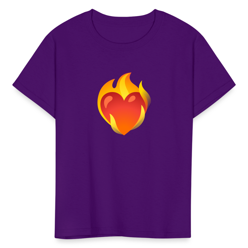 ❤️‍🔥 Heart on Fire (Google Noto Color Emoji) Kids' T-Shirt - purple