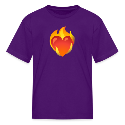 ❤️‍🔥 Heart on Fire (Google Noto Color Emoji) Kids' T-Shirt - purple