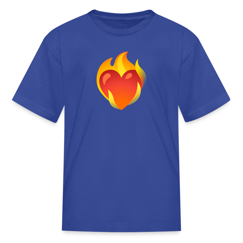 ❤️‍🔥 Heart on Fire (Google Noto Color Emoji) Kids' T-Shirt - royal blue