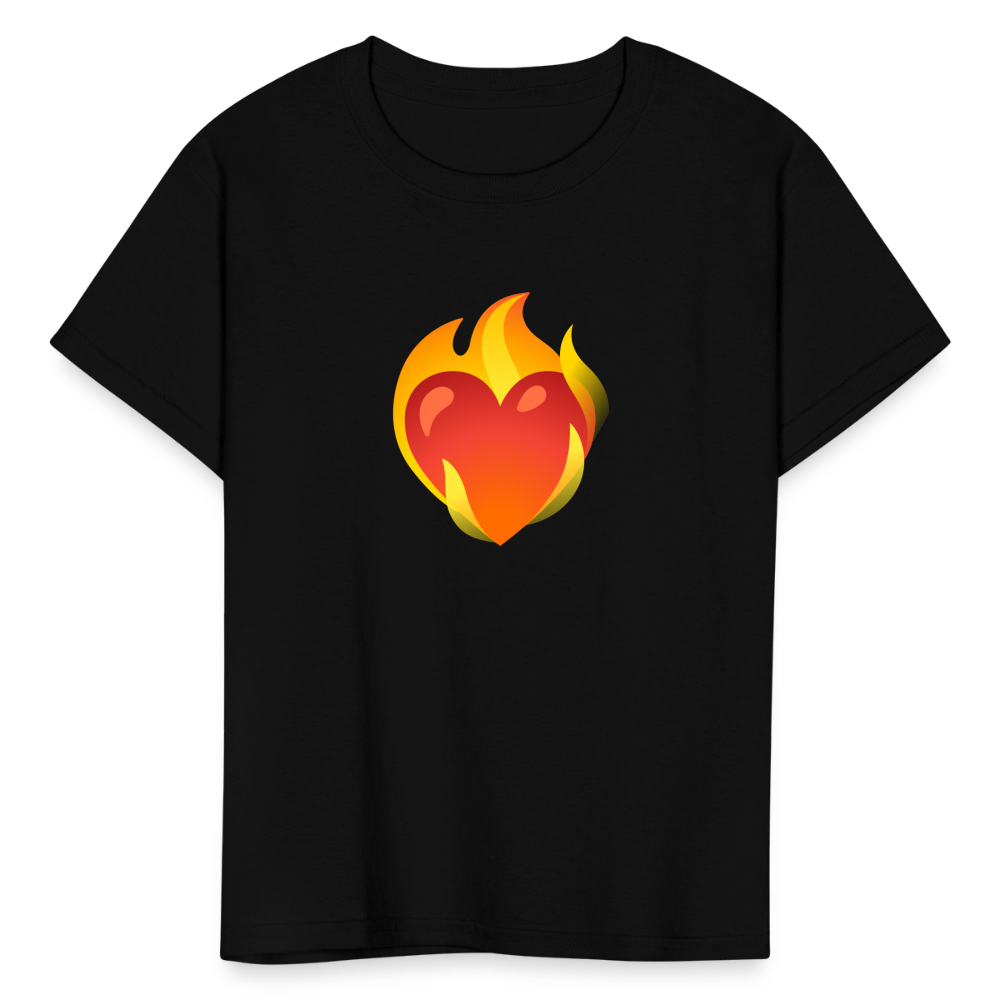 ❤️‍🔥 Heart on Fire (Google Noto Color Emoji) Kids' T-Shirt - black