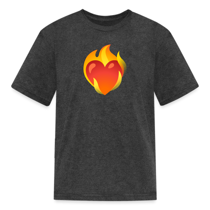 ❤️‍🔥 Heart on Fire (Google Noto Color Emoji) Kids' T-Shirt - heather black