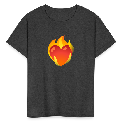 ❤️‍🔥 Heart on Fire (Google Noto Color Emoji) Kids' T-Shirt - heather black