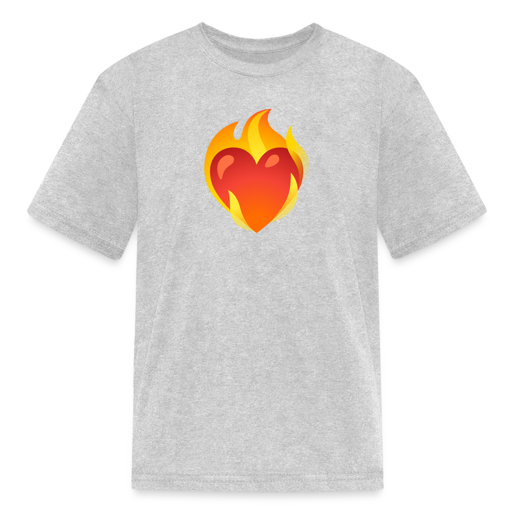 ❤️‍🔥 Heart on Fire (Google Noto Color Emoji) Kids' T-Shirt - heather gray