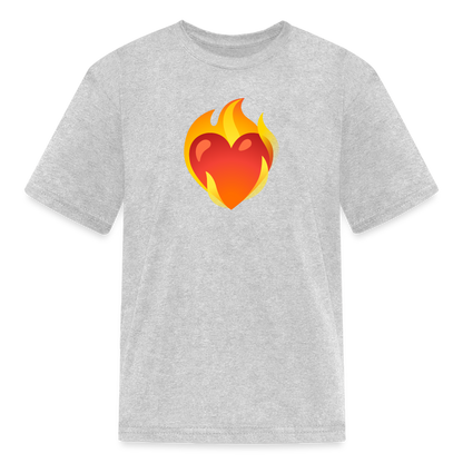 ❤️‍🔥 Heart on Fire (Google Noto Color Emoji) Kids' T-Shirt - heather gray