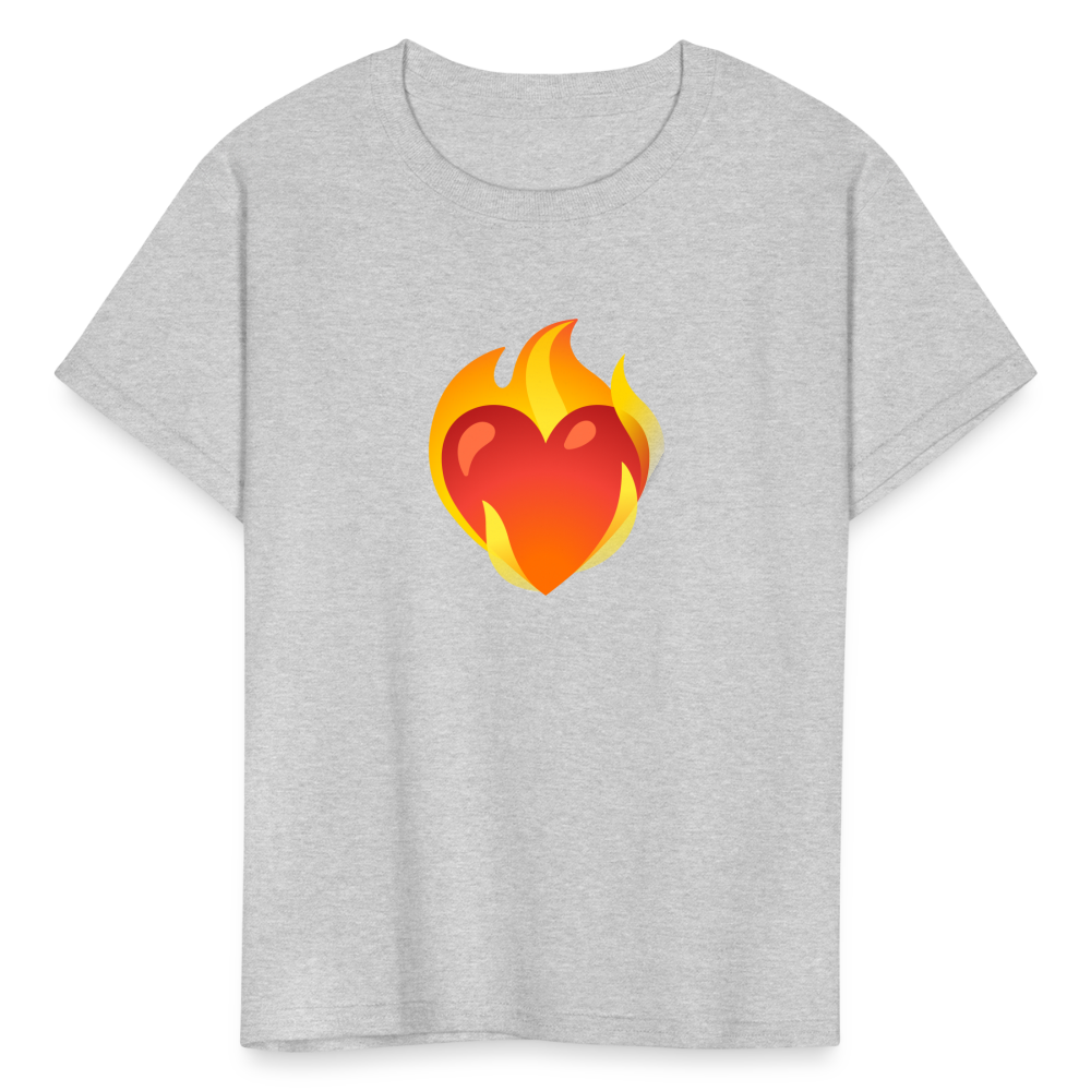 ❤️‍🔥 Heart on Fire (Google Noto Color Emoji) Kids' T-Shirt - heather gray