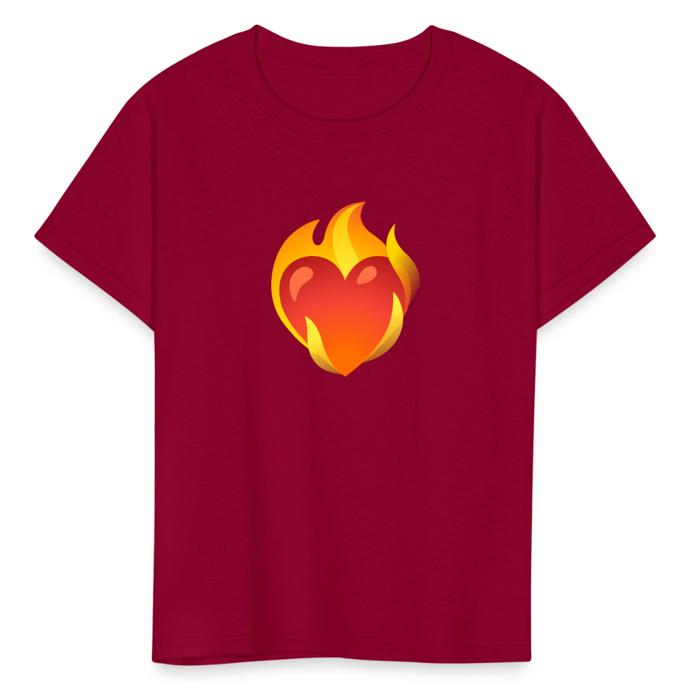 ❤️‍🔥 Heart on Fire (Google Noto Color Emoji) Kids' T-Shirt - dark red