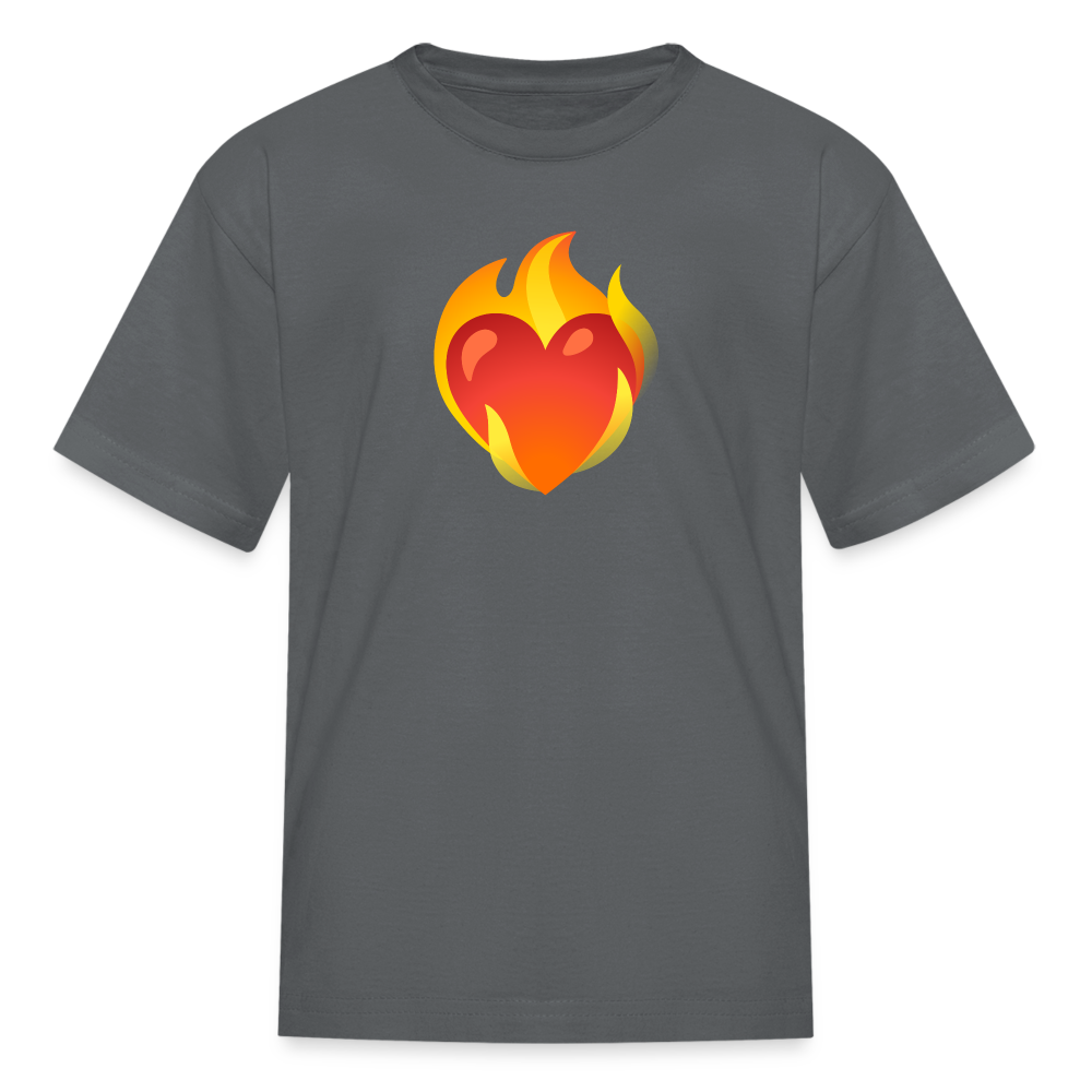 ❤️‍🔥 Heart on Fire (Google Noto Color Emoji) Kids' T-Shirt - charcoal