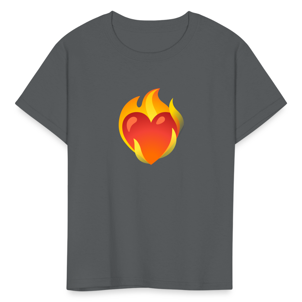 ❤️‍🔥 Heart on Fire (Google Noto Color Emoji) Kids' T-Shirt - charcoal