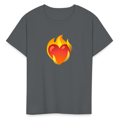 ❤️‍🔥 Heart on Fire (Google Noto Color Emoji) Kids' T-Shirt - charcoal