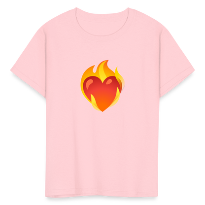 ❤️‍🔥 Heart on Fire (Google Noto Color Emoji) Kids' T-Shirt - pink
