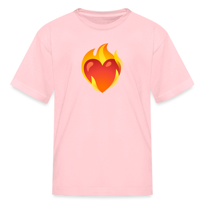 ❤️‍🔥 Heart on Fire (Google Noto Color Emoji) Kids' T-Shirt - pink