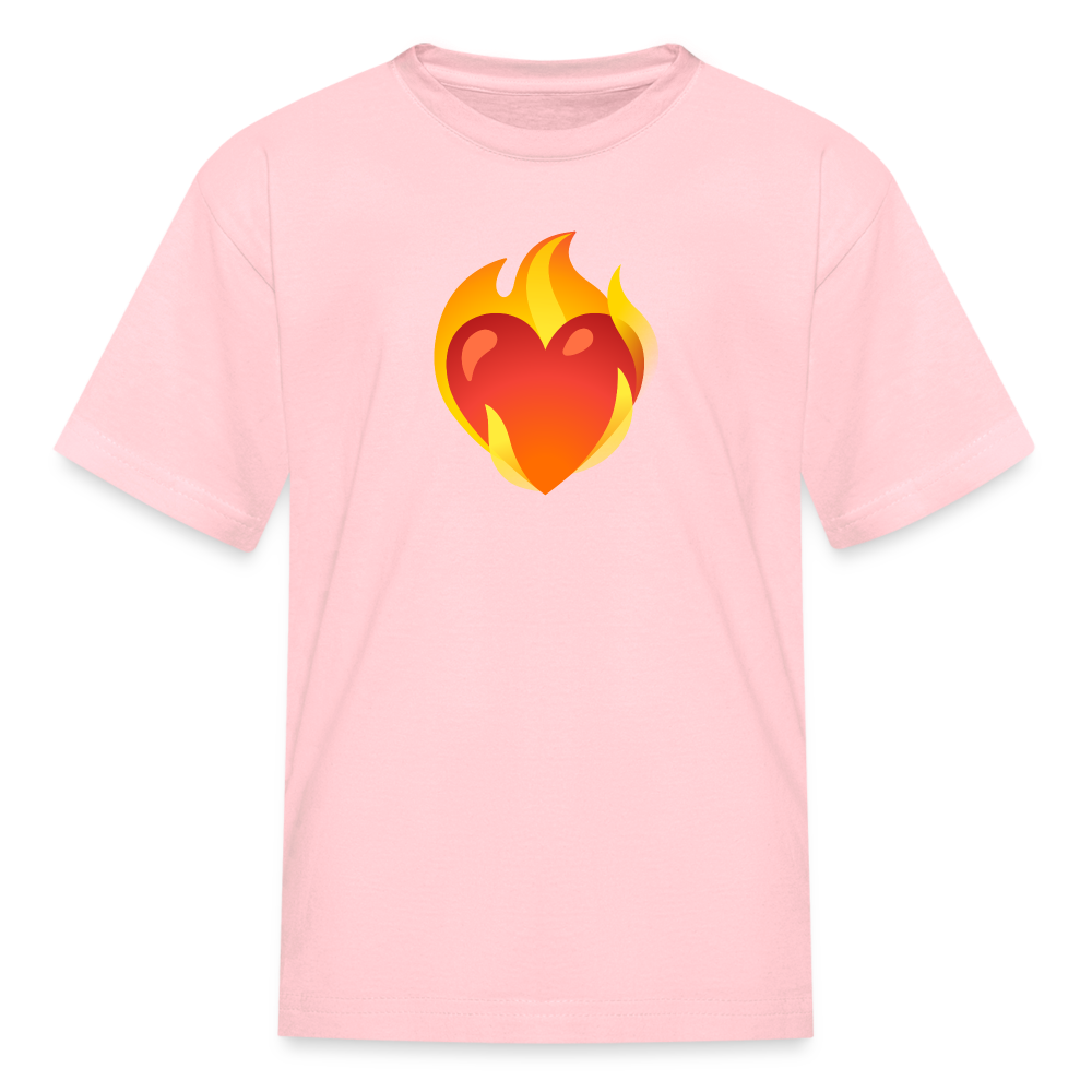 ❤️‍🔥 Heart on Fire (Google Noto Color Emoji) Kids' T-Shirt - pink