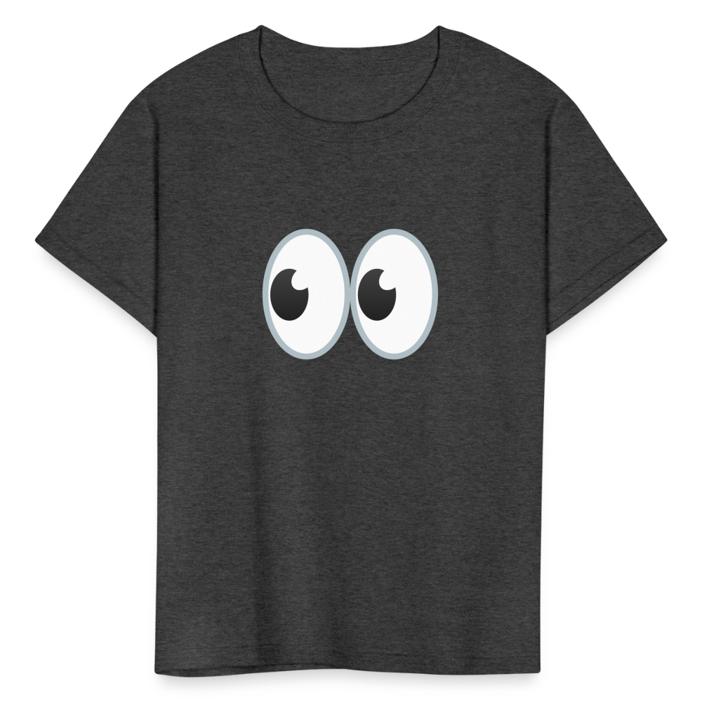 👀 Eyes (Google Noto Color Emoji) Kids' T-Shirt - heather black