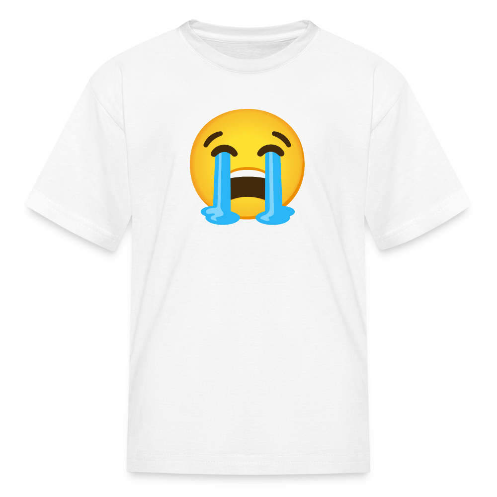 😭 Loudly Crying Face (Google Noto Color Emoji) Kids' T-Shirt - white