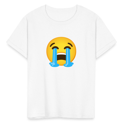 😭 Loudly Crying Face (Google Noto Color Emoji) Kids' T-Shirt - white