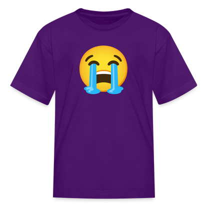 😭 Loudly Crying Face (Google Noto Color Emoji) Kids' T-Shirt - purple